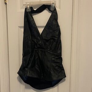 Harley-Davidson Black leather halter top